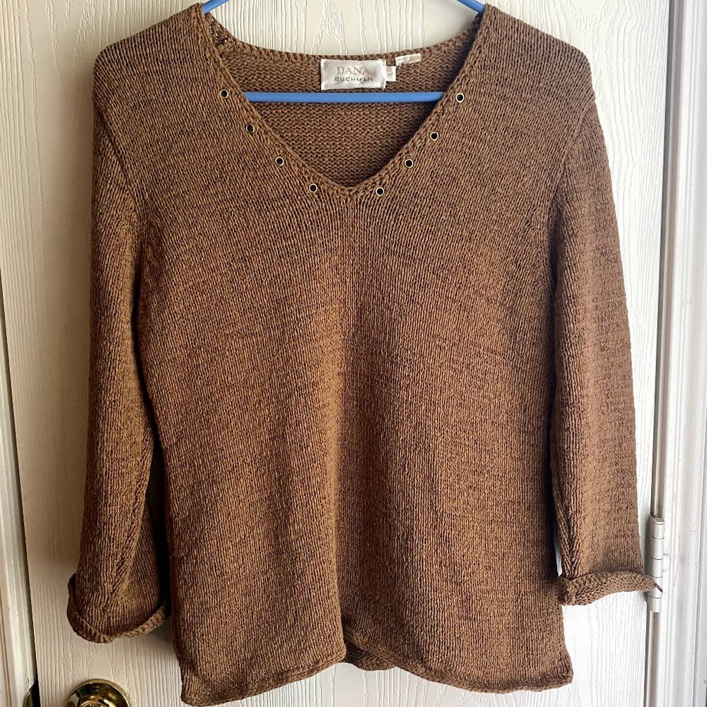 Dana Buchman Knit Sweater w/ Coper Eyelets